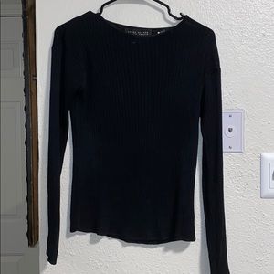 Linda Allard Ellen Tracy black long sleeve blouse